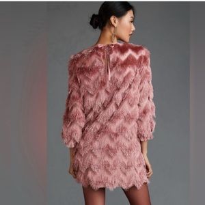 Anthropologie HUTCH Rose FRINGED CHEVRON DRESS Size M